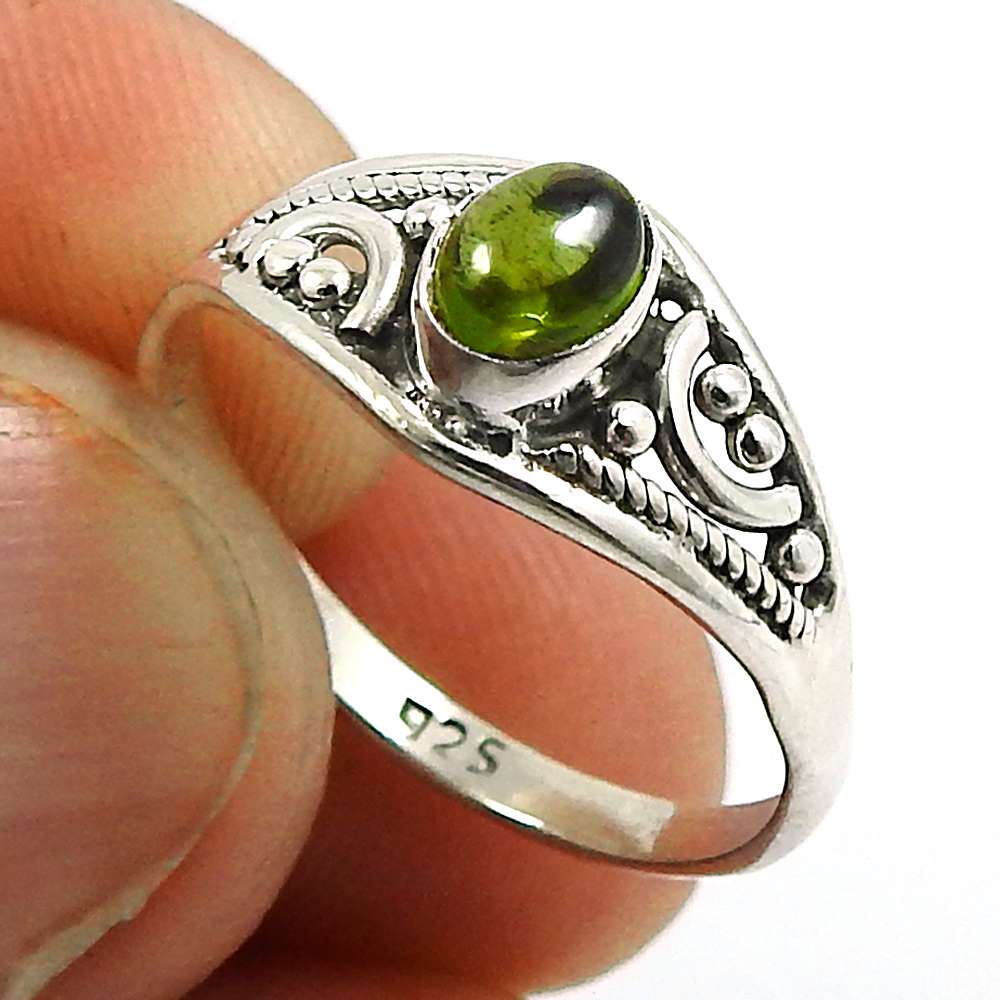 Tourmaline Gemstone Ring 925 Sterling Silver Handmade Indian Jewelry X57