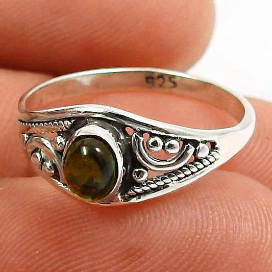 Tourmaline Gemstone Ring 925 Sterling Silver Handmade Indian Jewelry X57