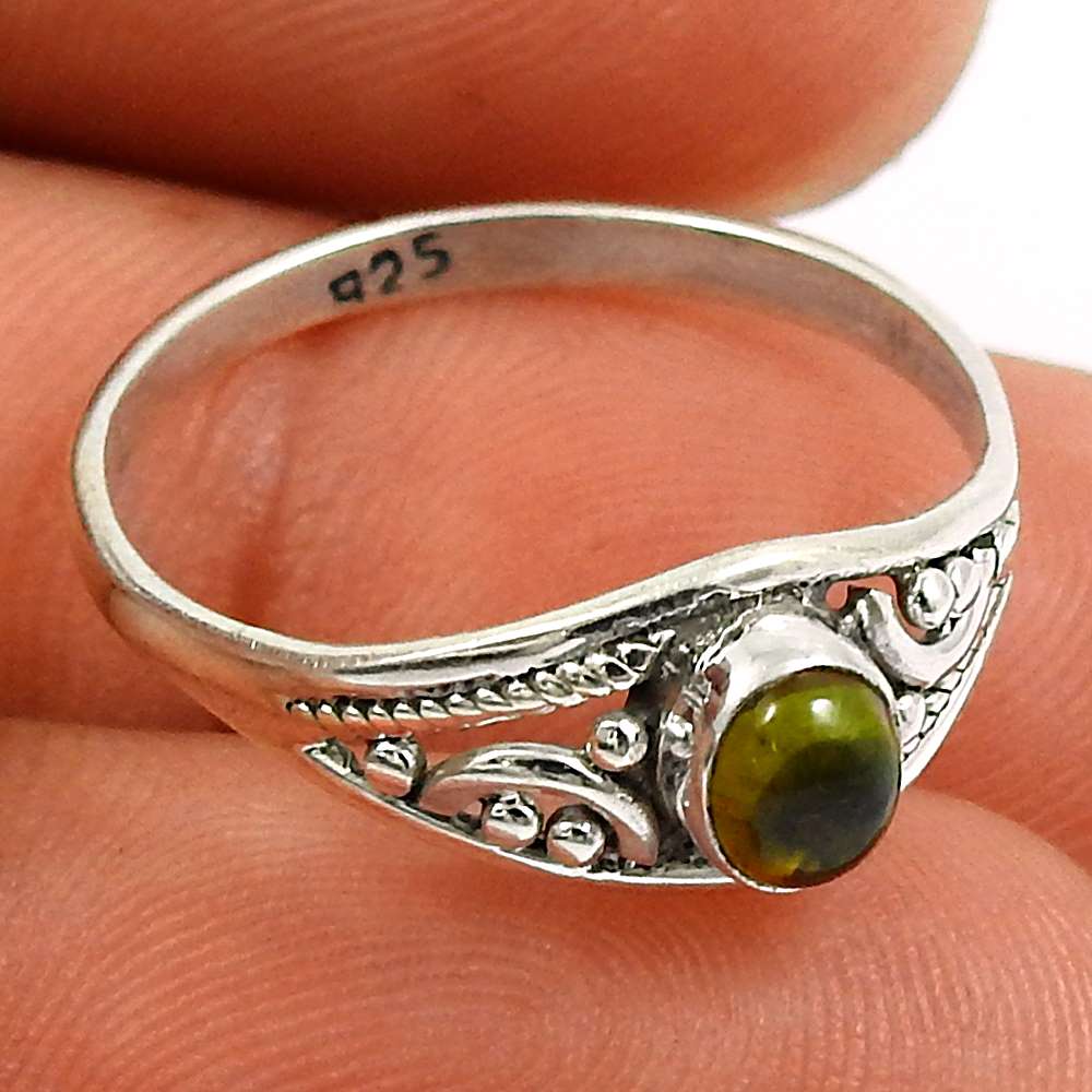 Tourmaline Gemstone Ring 925 Sterling Silver Handmade Indian Jewelry X57