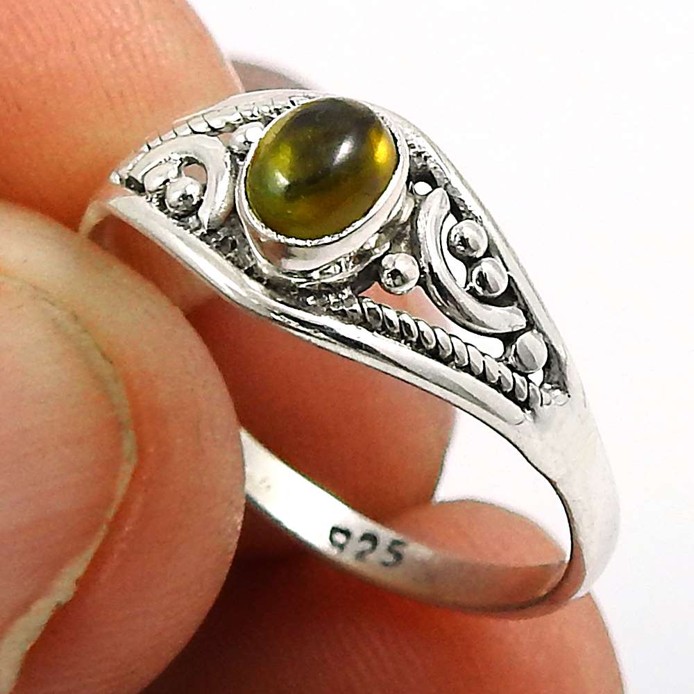 Tourmaline Gemstone Ring 925 Sterling Silver Handmade Indian Jewelry X57