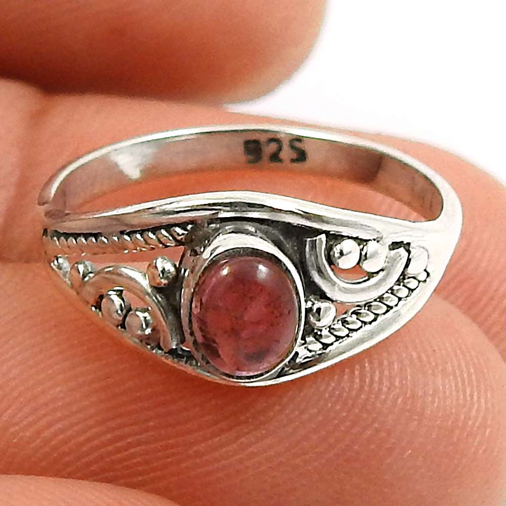 Tourmaline Gemstone Ring 925 Sterling Silver Handmade Indian Jewelry X57