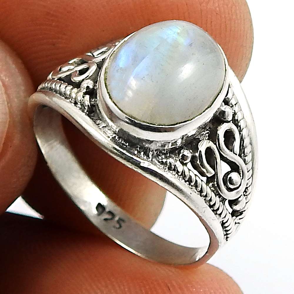 Lapis Gemstone Ring 925 Sterling Silver Ethnic Jewelry A63