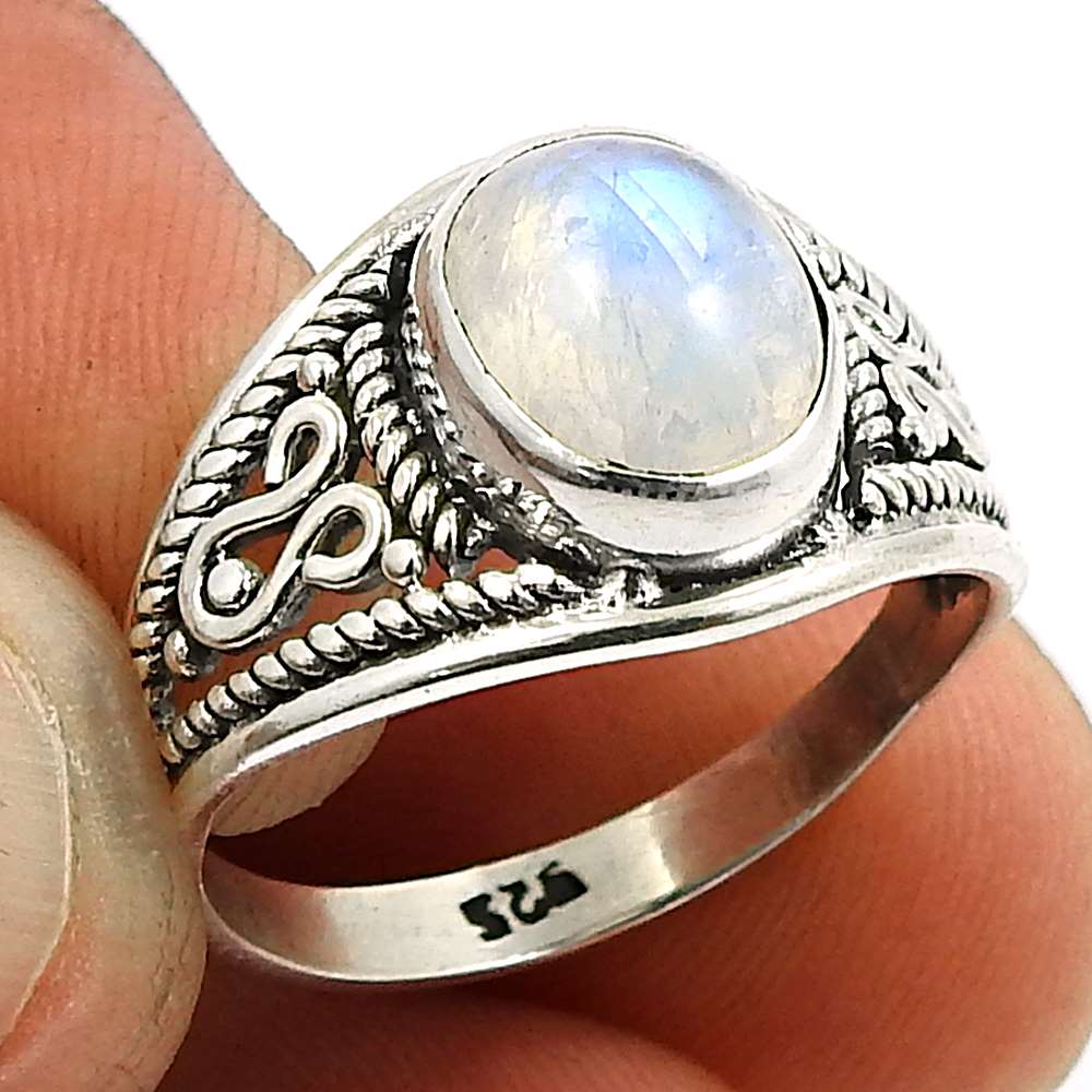 Lapis Gemstone Ring 925 Sterling Silver Ethnic Jewelry A63