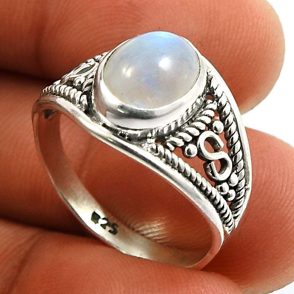 Turquoise Gemstone Ring 925 Sterling Silver Ethnic Jewelry U63