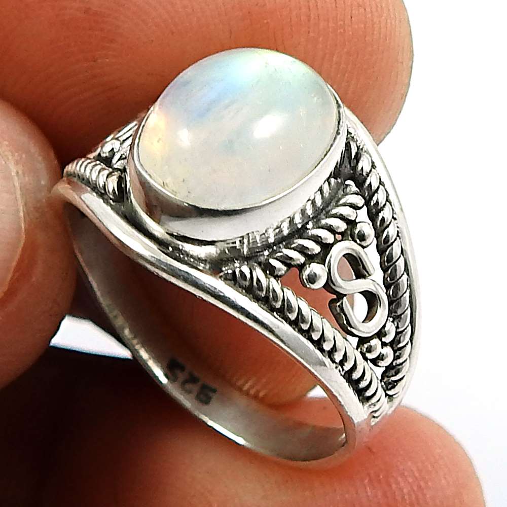 Turquoise Gemstone Ring 925 Sterling Silver Ethnic Jewelry U63