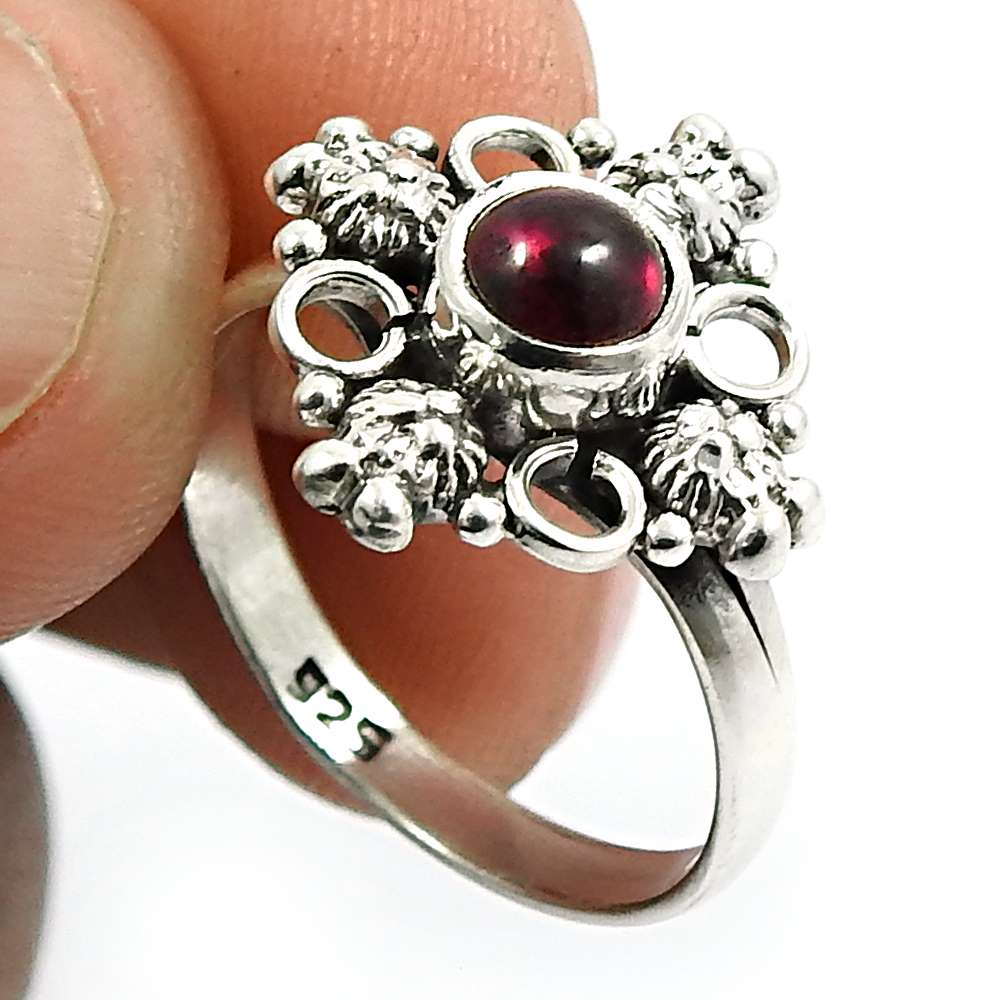 Amethyst Gemstone Ring 925 Sterling Silver Handmade Indian Jewelry L64