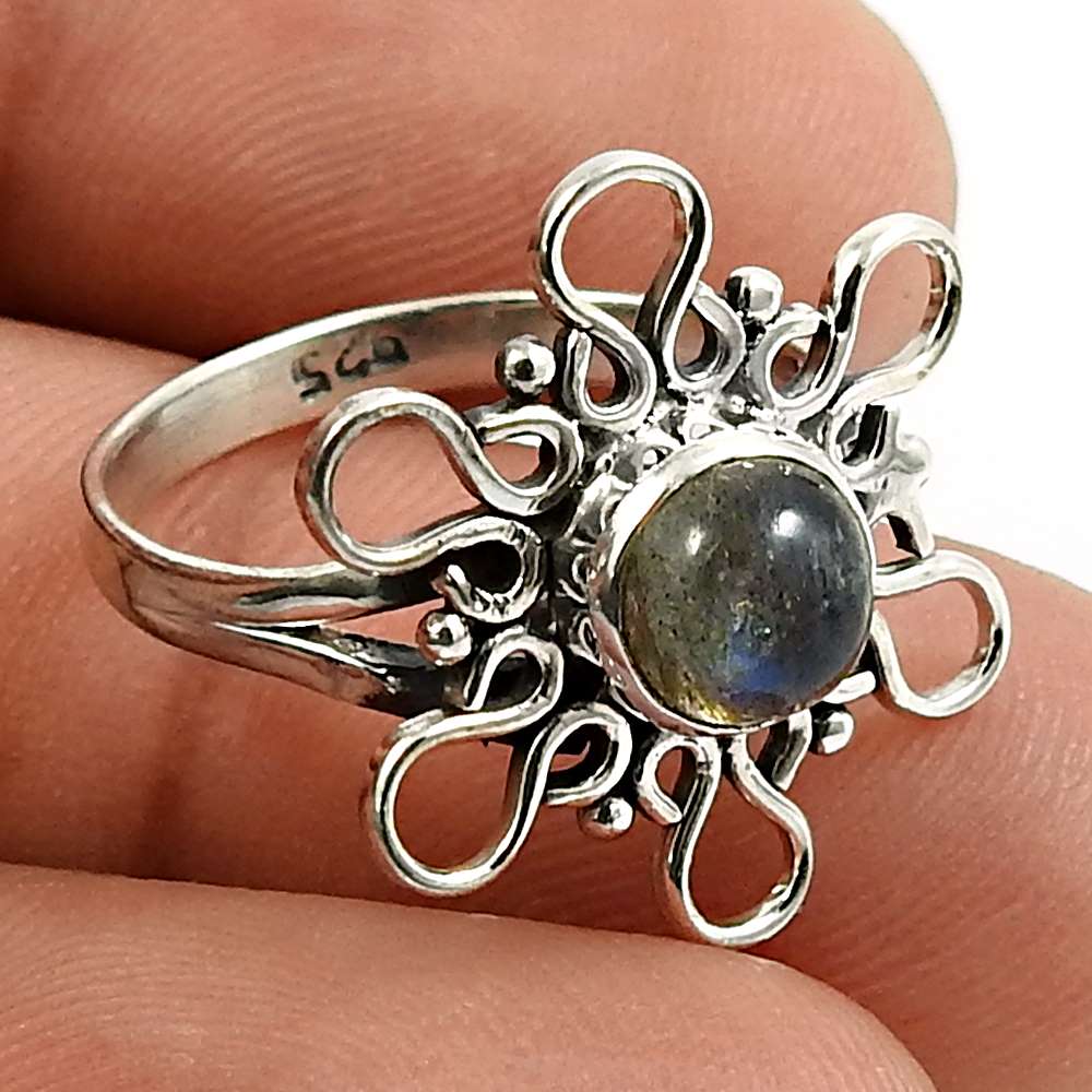 Amethyst Gemstone Ring 925 Sterling Silver Handmade Indian Jewelry H68