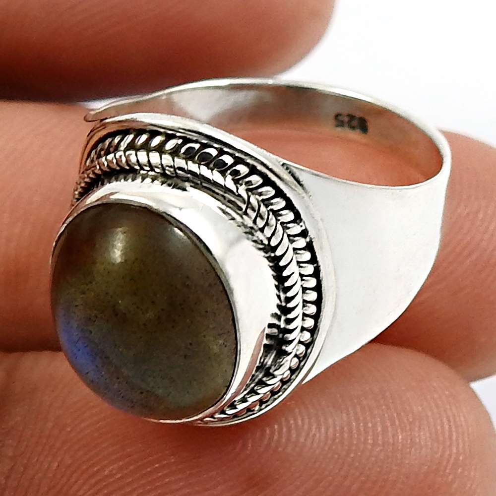 925 Sterling Silver Jewelry Oval Shape Carnelian Gemstone Ring Size 7 N22