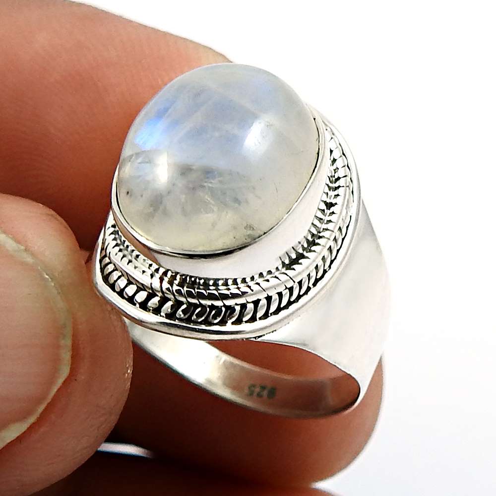 925 Sterling Silver Jewelry Oval Shape Carnelian Gemstone Ring Size 7 N22