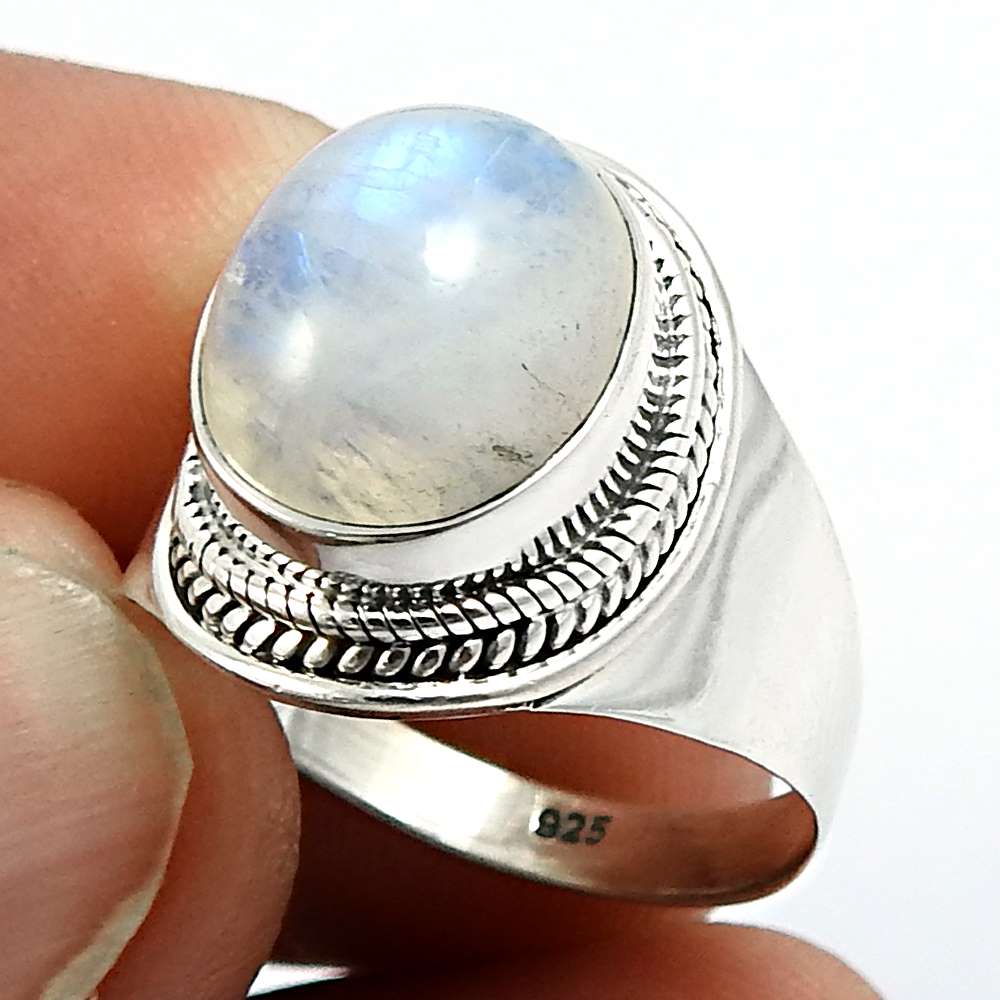 925 Sterling Silver Jewelry Oval Shape Carnelian Gemstone Ring Size 7 N22