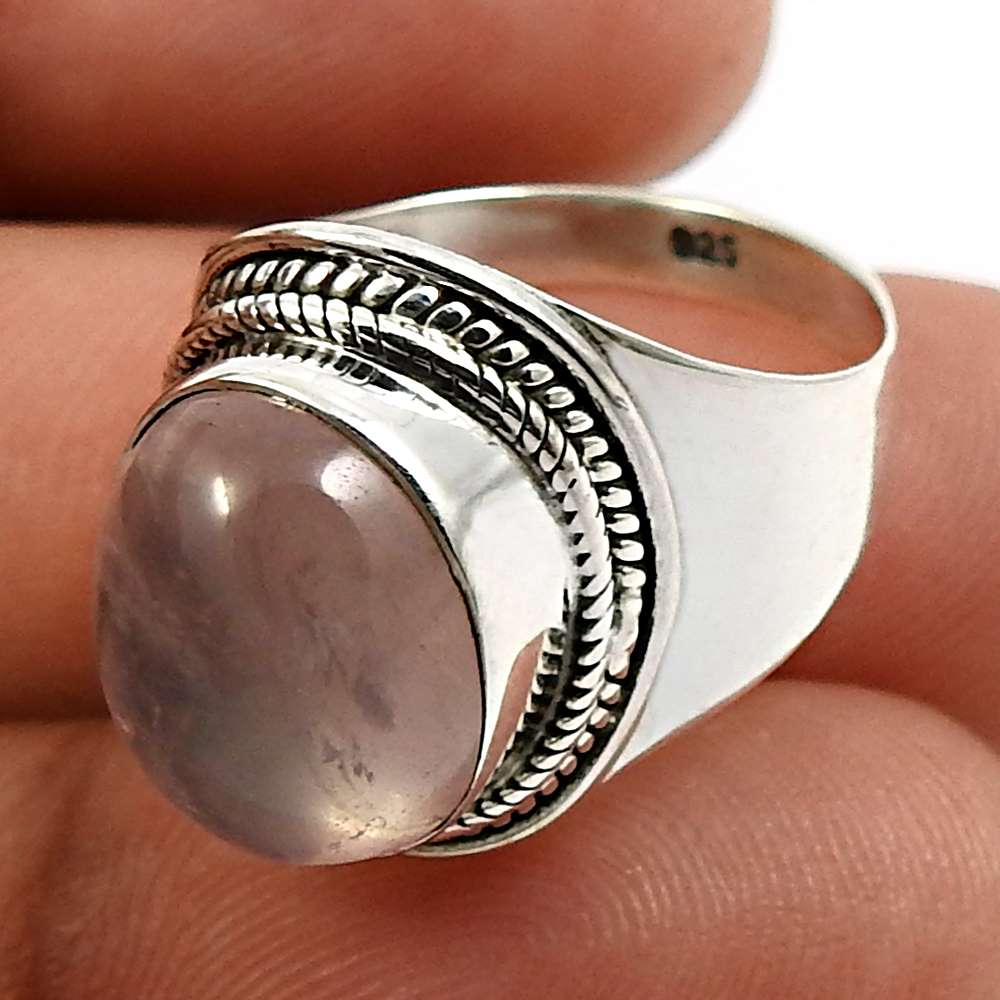 925 Sterling Silver Jewelry Oval Shape Carnelian Gemstone Ring Size 7 N22