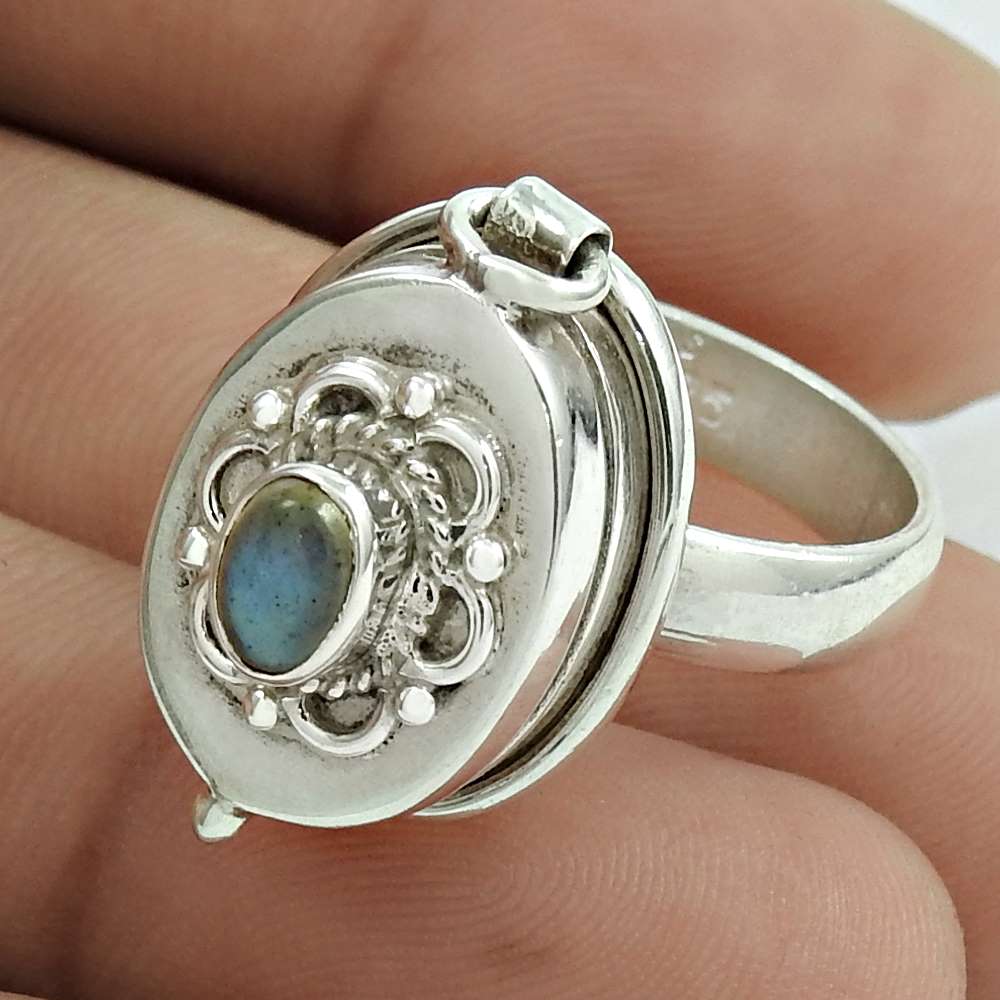 Christmas Gift Natural Labradorite Gemstone Ring Size 7 925 Sterling Silver A10