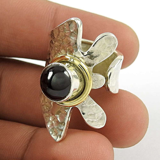 Woman Gift Natural Onyx Gemstone Ring Size 6 925 Sterling Silver J17