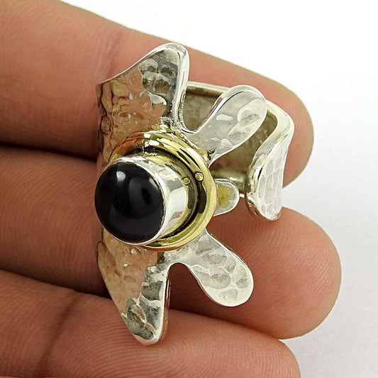Woman Gift Solitaire Ring Size 7 925 Silver Natural Onyx Gemstone K14