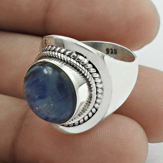 Christmas Gift Kyanite Gemstone 925 Sterling Silver Cocktail Ring Size 7.5 N24