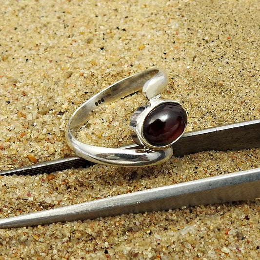Garnet Gemstone Ring 925 Sterling Silver Fine Jewelry For Women R9