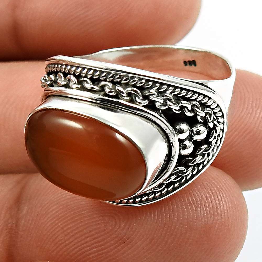Turquoise Gemstone Jewelry 925 Solid Sterling Silver Ring Size 9 K64