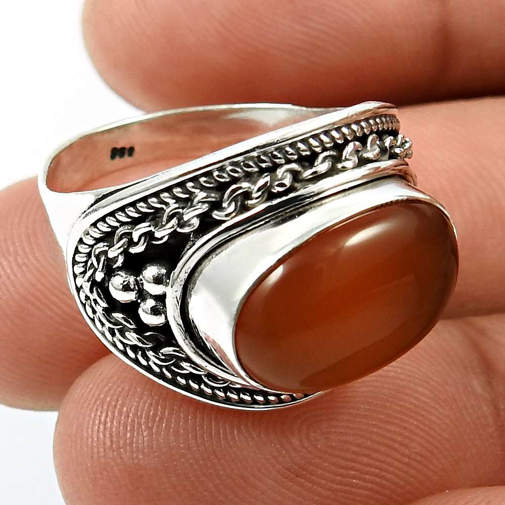 Turquoise Gemstone Jewelry 925 Solid Sterling Silver Ring Size 9 K64