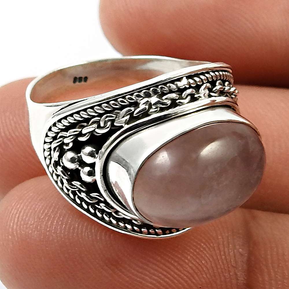 Turquoise Gemstone Jewelry 925 Solid Sterling Silver Ring Size 9 K64