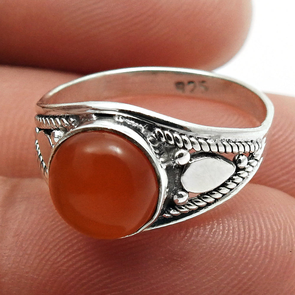Tiger Eye Gemstone Ethnic Ring Handmade Jewelry 925 Sterling Silver D40