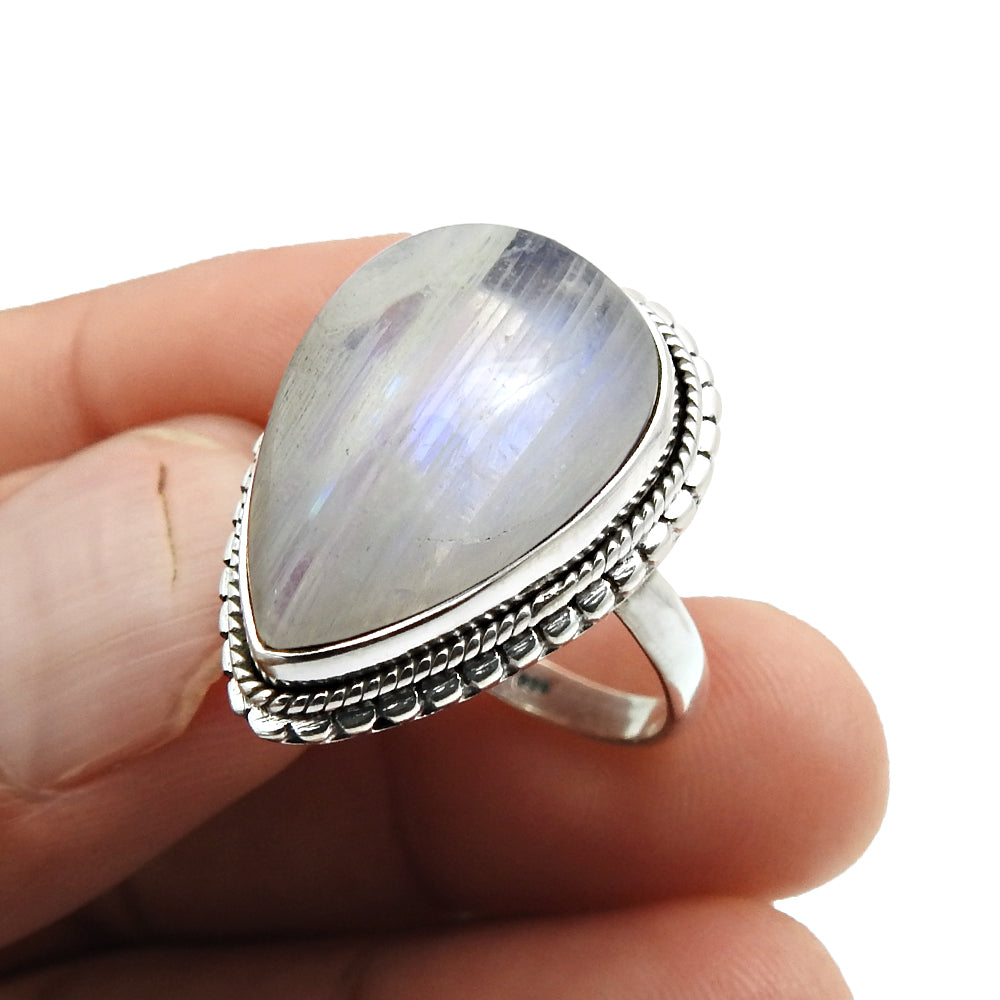 925 Sterling Fine Silver Jewelry Amethyst Gemstone Ring Size 7 B42