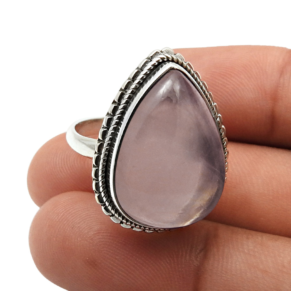 925 Sterling Fine Silver Jewelry Amethyst Gemstone Ring Size 7 B42