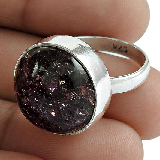 Statement Ethnic Ring Size 7.5 925 Silver Natural Snake Rutile L18