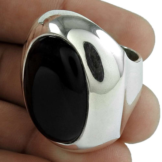 Woman Gift Natural Onyx Gemstone Ring Size 7 925 Sterling Silver I19