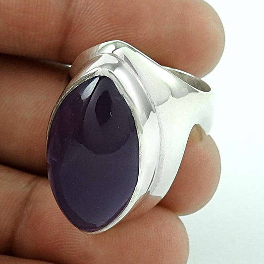 Woman Gift 925 Silver Natural Amethyst Cocktail Ring Size 7.5 K16