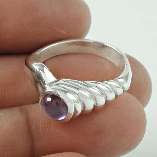 Natural Amethyst 925 Silver Cocktail Vintage Ring Size 8.5 For Women N20