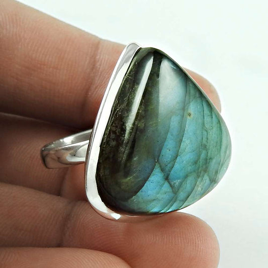 Fantastic Quality Of 925 Silver Labradorite Gemstone Ring Fabricant