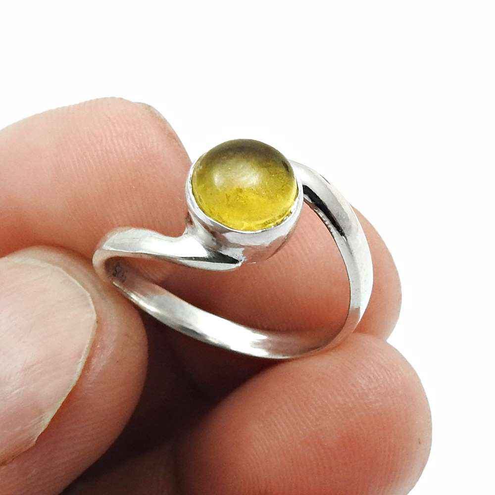 Gift For Her Synthetic Amber Gemstone Cocktail Ring Size 7 925 Silver Z8