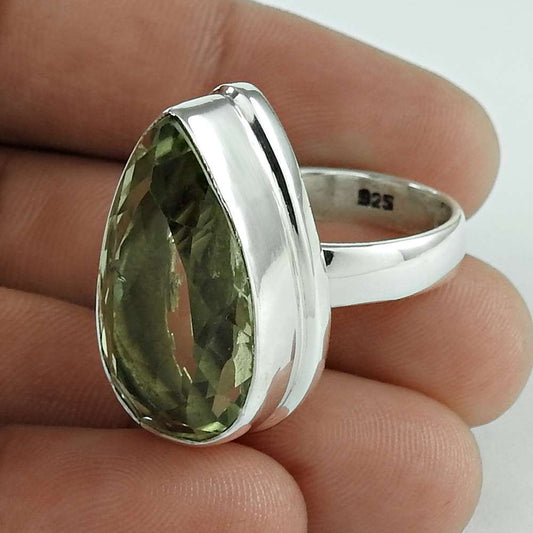 Woman Gift Cocktail Ring Size 9 925 Sterling Silver Natural Amethyst E24