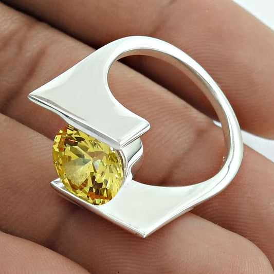 Natural Cubic Zirconia Gemstone Christmas Gift Ring Size 8 925 Silver O14