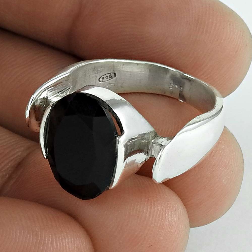 Woman Gift Natural Onyx Gemstone Cocktail Ring Size 7 925 Silver L21