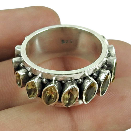 Engaging Citrine Gemstone Ring 925 Sterling Silver Fine Jewellery