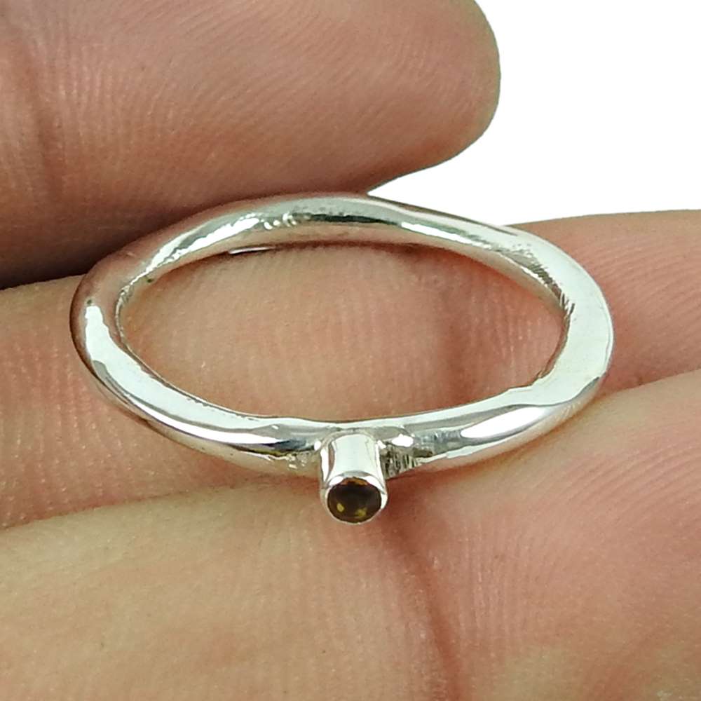 Good-Looking Citrine Gemstone Ring 925 Sterling Silver Antique Jewellery