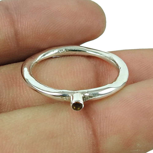 Possessing Good Fortune Citrine Gemstone Ring 925 Sterling Silver Indian Jewellery