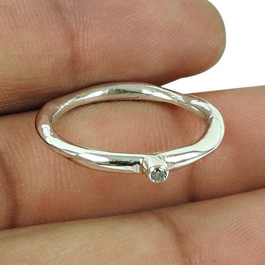 Pleasing White CZ Gemstone Ring 925 Sterling Silver Jewellery