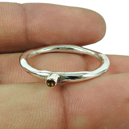 Personable Citrine Gemstone Ring 925 Silver Jewellery