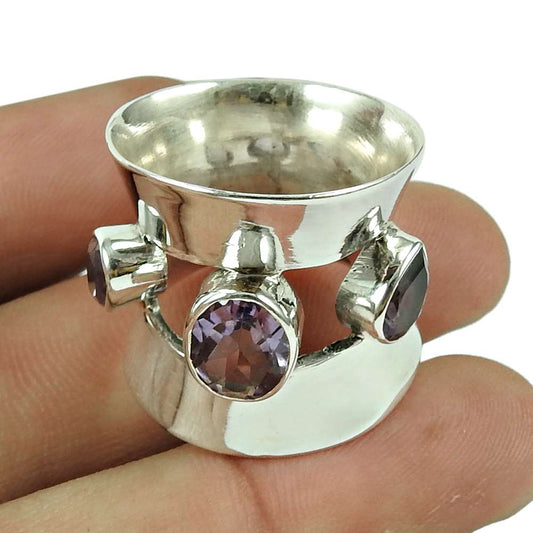 Pleasing Amethyst Gemstone Ring 925 Sterling Silver Jewellery