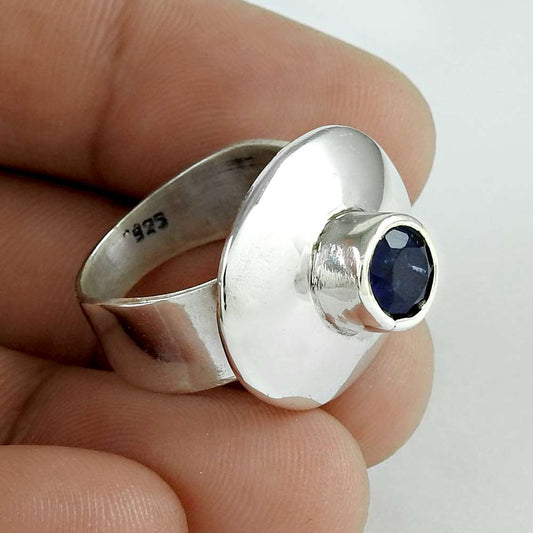 Woman Gift 925 Silver Natural Iolite Gemstone Cocktail Ring Size 7 T47