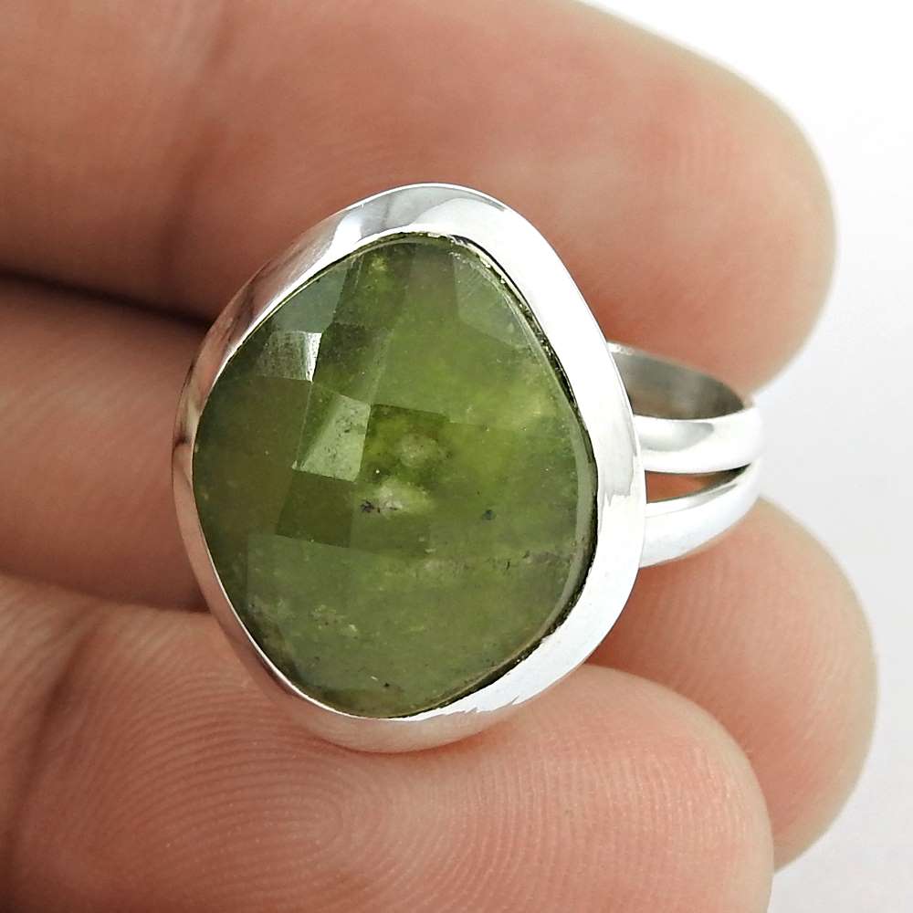 Woman Gift Vasonite Statement Bohemian Ring Size 6.5 925 Silver Z47