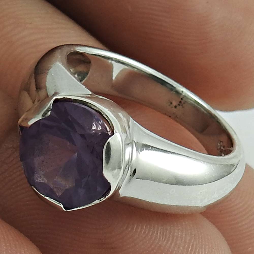 Christmas Gift Amethyst Gemstone Ring Size 7 925 Sterling Silver Jewelry J34