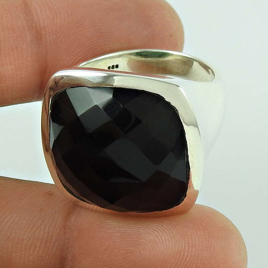 Natural Smoky Quartz Gemstone 925 Sterling Silver Woman Gift Ring Size 9 I12