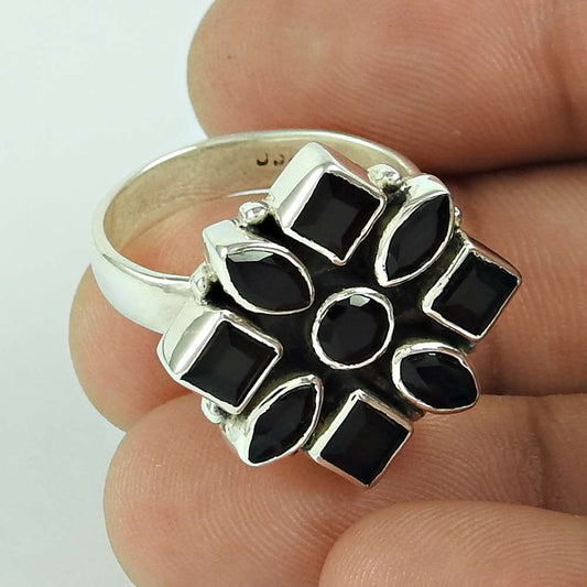 New Design 925 Silver Black CZ Ring