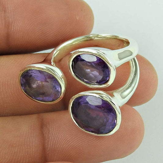 New Exclusive Style 925 Silver Purple Amethyst Ring