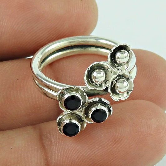 Woman Gift 925 Silver Natural Ruby Gemstone Cocktail Boho Ring Size 6 V49