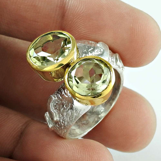 Woman Gift Solitaire Ring Size 9 925 Silver Natural Lemon Quartz Y25
