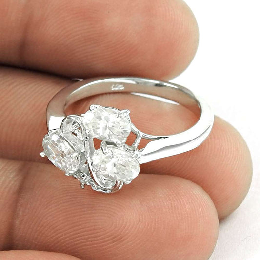 Fetching White C.Z Sterling Silver Ring